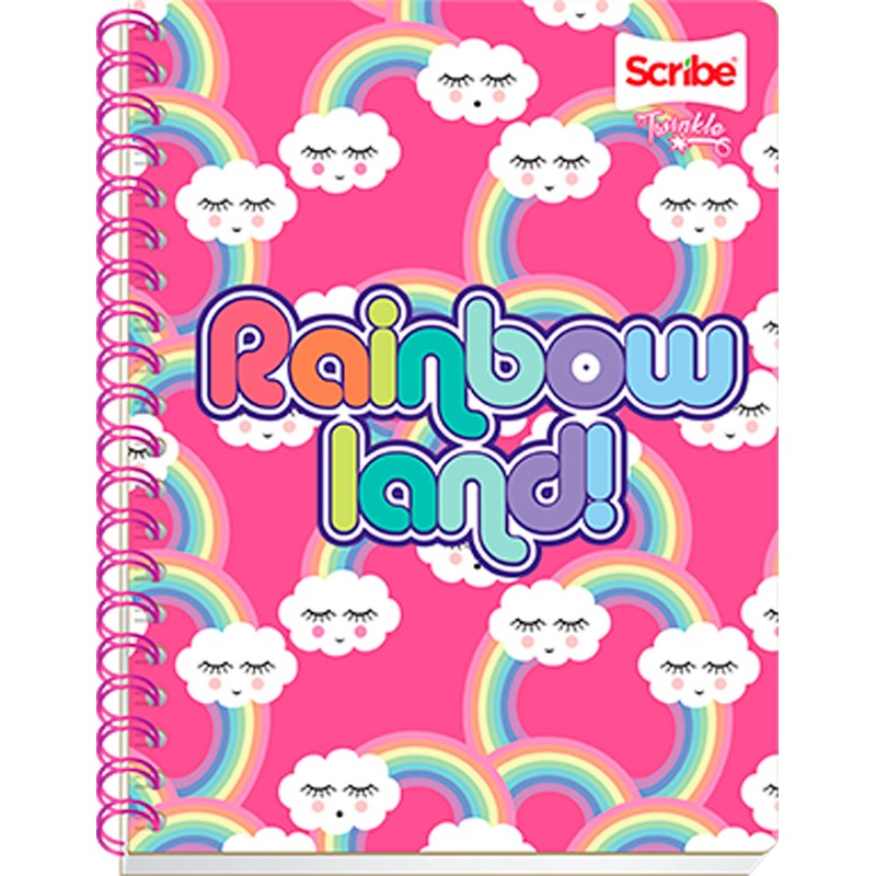 Scribe, TWINKLE, Cuaderno Profesional Espiral Doble de Pasta Semi Rígida,