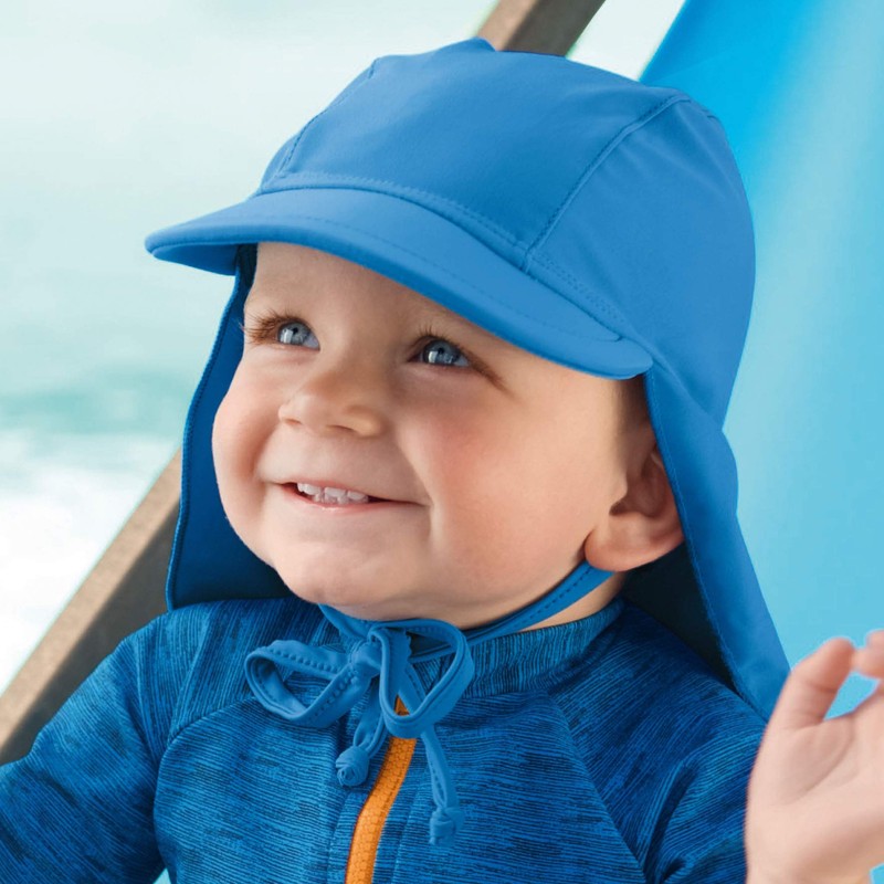 Sterntaler Unisex Peaked Cap Neck Plain Hat, bright blue, 51