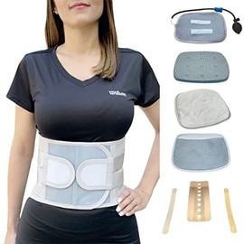Faja Lumbar Ortopédica Con Set de Cojines, con Imanes, Varillas Desmontables, Transpirable, Doble Ajuste, Soporte Sacrolumbar - Talla S               