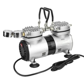 Kadimendium Oilless Vacuum Air Pump 1/4HP High Pressure Large Flowing Ultra Quiet Small Oil Air Compressor Pump Small Diaphragm Mute Pump(US Plug)