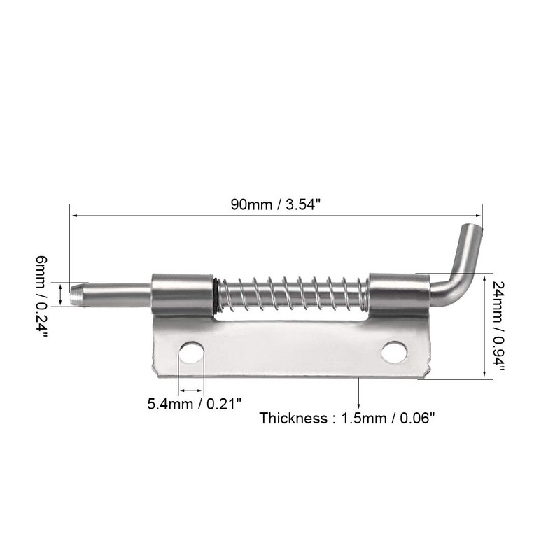 uxcell 10pcs Carbon Steel Lock Bolt Spring Loaded Pin Latch