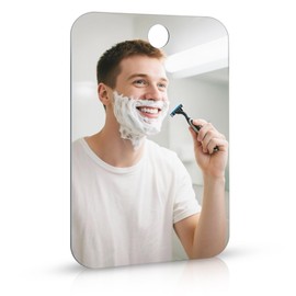 Xuzimaoyi Fogless Shaving Mirror for Shower - Lightweight Acrylic Wall Hanging Mirror with Clear Reflection, Easy to Install and Clean, Portable for Travel, Bathroom, Camping, Bedroom - S Size
