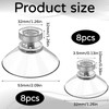 Pack of 16 Suction Cups with Thread, Transparent Suction Cups