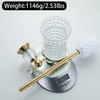 WOLIBEER Crystal Toilet Brush Holder, Polished Gold Brush Handle with