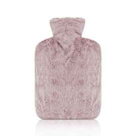 Tetnsk Hot Water Bottle with Soft Cover, 2 L Large Hot Water Bottles for Hands, Feet Warmer (Pink)