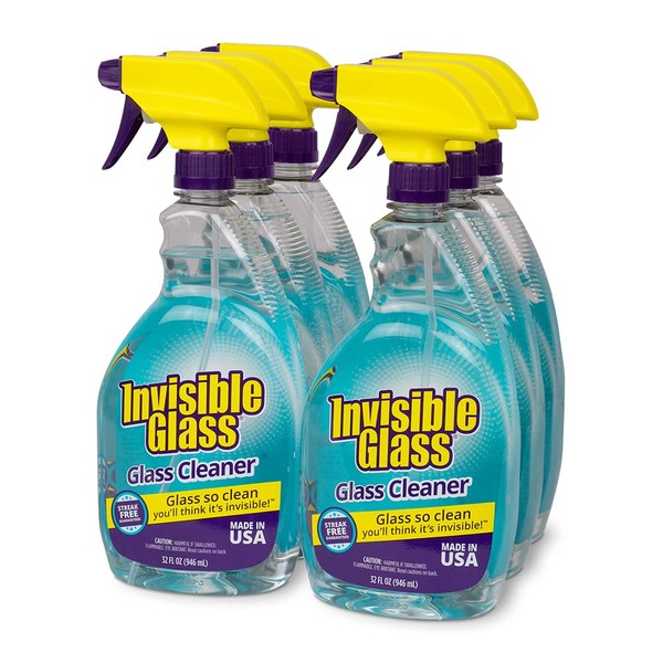 Invisible Glass 92194-6PK 32-Ounce Cleaner and Window Spray for Home and Auto for a Streak-Free Shine Film-Free Glass Cleaner and Safe for Tinted and Non-Tinted Windows and Windshield Film Remover