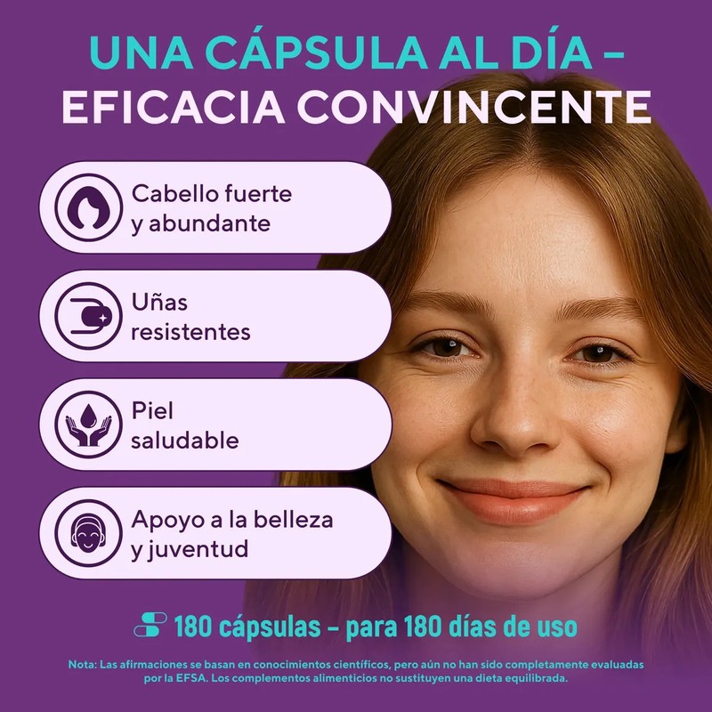 Biotina y Colágeno Hidrolizado, Cápsulas para Cabello, Piel y Uñas,