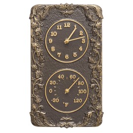 Whitehall Products Acanthus Combo Clock, French Bronze