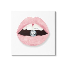 Stupell Industries Shine On Glam Lips Biting Shimmering Diamond, Design by Mercedes Lopez Charro