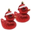 Christmas Concepts® Pack of 2-110mm (4.3") Red Glittery Festive Duck