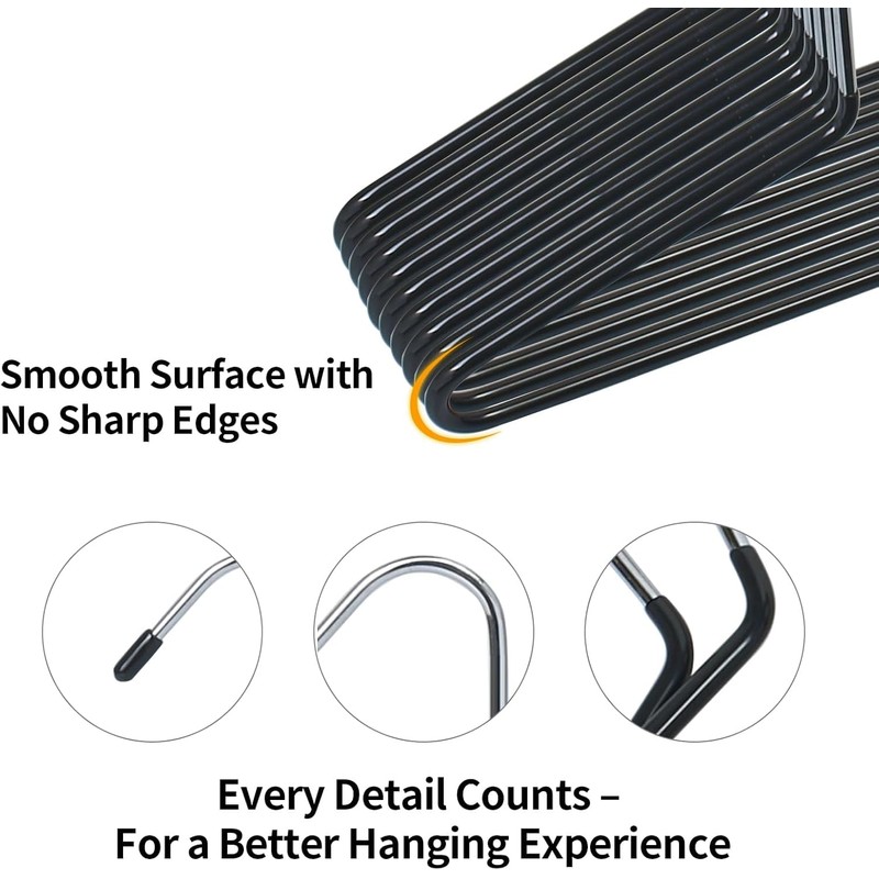 30 Pack Open Ended Pants Hangers, Non-Slip Metal Trouser Hangers