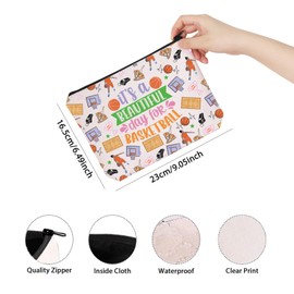 TSOTMO Basketball Gift It's a Beautiful Day for Basketball Makeup Bag for Daughter Funny Basketball Gift Basketball Gift Ideas (for Basketball Bag CA)