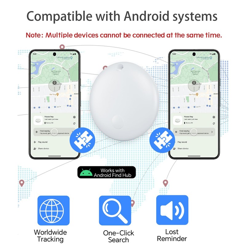 Air Tracker Tag IP67 Waterproof Bluetooth Tracker, Keychain Finder, Item