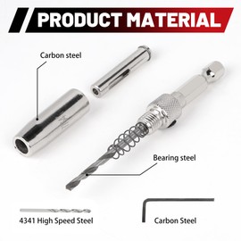 LALAGO Hinge Drill Bit Set, 8 Pieces Self-Centring Drills, Self-Centring HSS Steel Hinge Drill Bit Set, Drill Bit Guide Set, Centring Drill Bit for Hinges, Drawer Guides, 7 Sizes