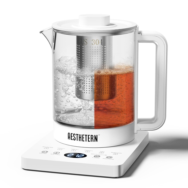 Electric Tea Kettle with Infuser, 1.5L Glass Water Boiler with