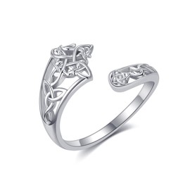 HUKKUN Witches Knot Ring 925 Sterling Silver Nudo de Bruja Original Witch Knot Rings Witchy Jewelry Gifts for Women