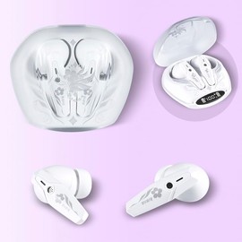 Anime Honkai Impact 3 Headphone Kiana Kaslana Customized White Bluetooth 5.3 Headset Wireless Cosplay Active Noise Cancellation Earbuds for Men Women Fans