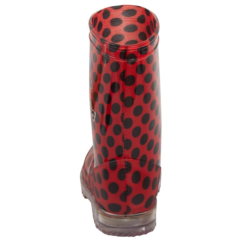 Miraculous Ladybug Girls Light Up Wellington Boots 9 UK Child