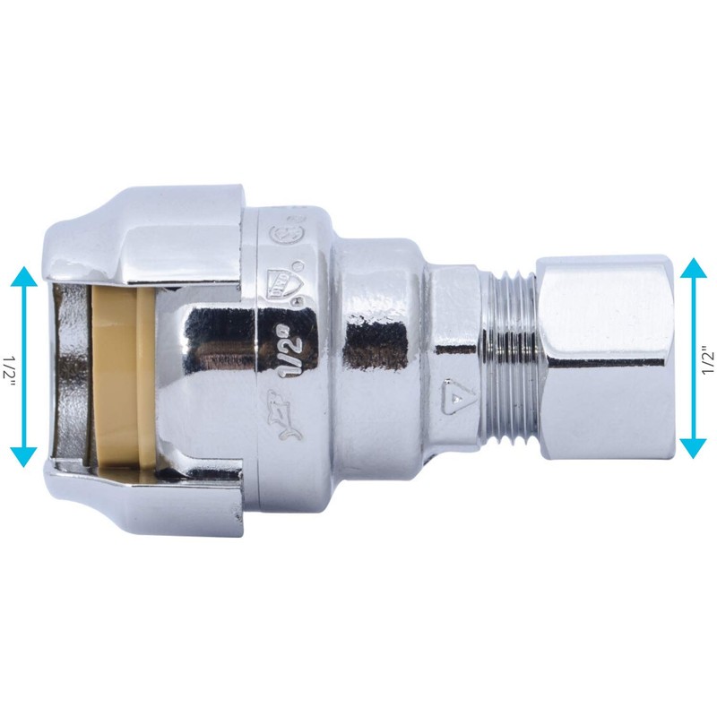 SharkBite 1/2 Inch (3/8 Inch OD) Barb Compression Adapter, Push