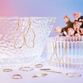 Spritewelry Colgantes de bisel con parte trasera abierta de aleación, dijes de marco hueco con diseño geométrico floral, colgantes de bisel abiertos para aretes, colgantes para joyería DIY con resina