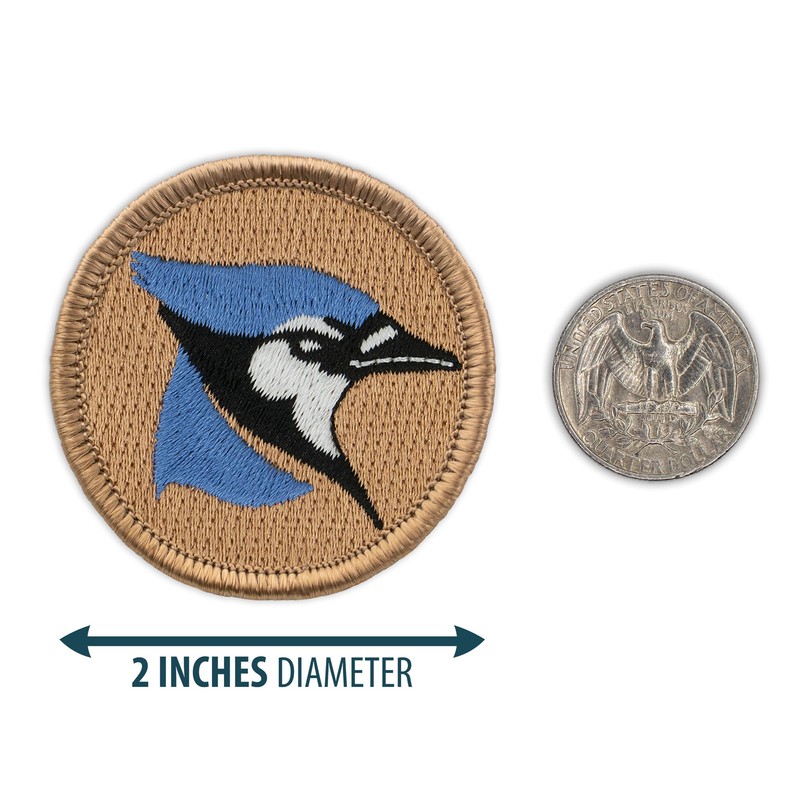 Blue Jay Patrol Patch - 2" Diameter Round Embroidered Patch