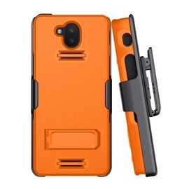 Wireless ProTech Case Compatible with Sonim XP10 (XP9900), Shell Case and Belt Clip Holster Combo with Kickstand and Screen Protector (Orange)