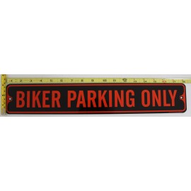 Metal Street Sign Biker Parking Only Harley Davidson Biker Cave Bar Decor 3"x18"
