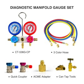FAVORCOOL AC Manifold Gauge Set refrigerant R410A Charge Full Tool Kit