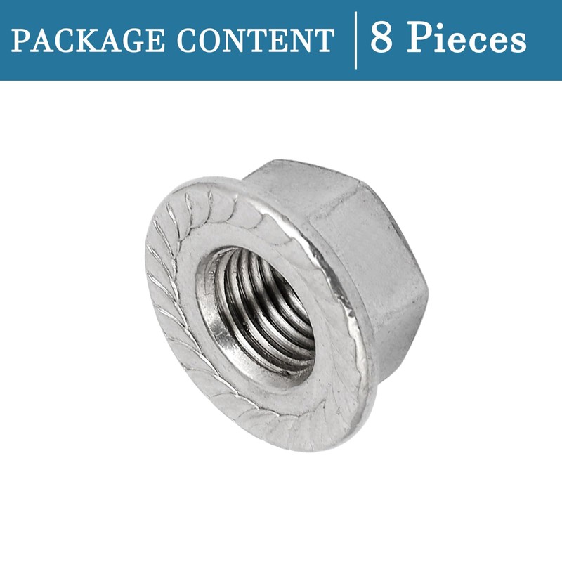 QUARKZMAN M12 x 1.25 mm Hexagonal Flange Nuts x 8