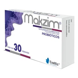 Makzim Probióticos 30 Cápsulas Suplemento Digestivo Tapioca Sabor Sin Sabor                                                                           