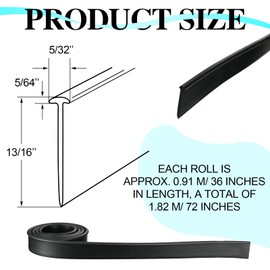 Tondiamo 72 Inch Black Shower Door Rubber Sweep Bottom Seal Strip Rubber Shower Door Seal Strip Waterproof Trim for Home Bathroom