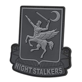 160th Solar Night Stalkers Airborne Regiment PVC Patch Compatible with Velcro Plates Carrier Patches for Backpack, PVC Patches, Patches for Vests, Morale Patches, Tactical Patches (Blackout Cushioned)