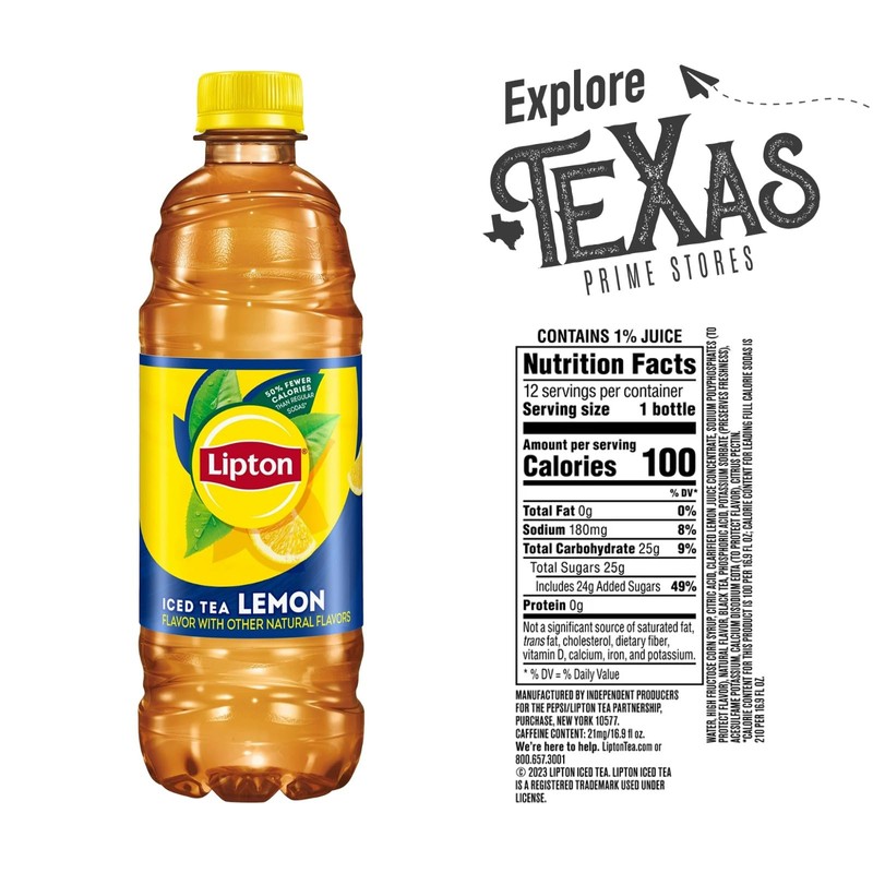 Lipton 18-Pack Lemon Iced Black Tea Plastic Bottle 16.9 fl