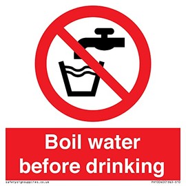Boil water before drinking sign 100mm x 100mm S10