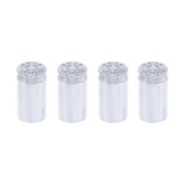 GCC Car Semi Truck Motorcycle Chrome 44 Bullet Casting Valve Stem Tire Caps Set of 4