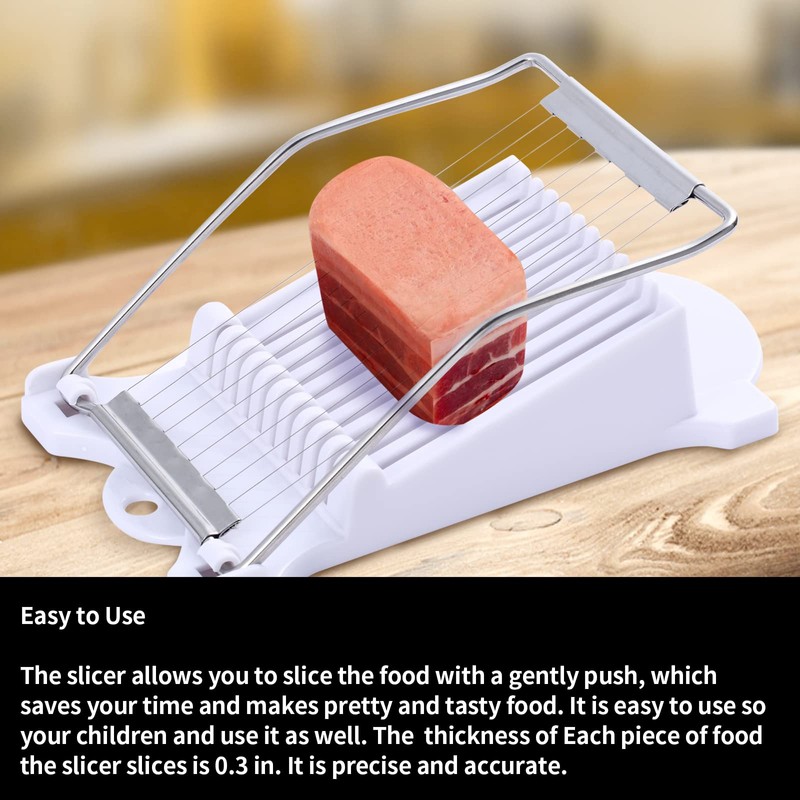 2 Pack Luncheon Meat Slicer, Egg Slicers,Strawberry Slicer,Stainless Steel Wire,