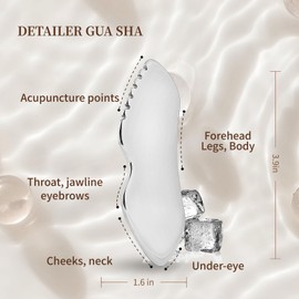 2Pcs Gua Sha Facial Tools Stainless Steel - Lift, Depuff & Glow | Spa-Grade, Travel-Ready, Metal GuaSha Tool for Face, Neck, Body Lymphatic Drainage Massager Natural Skin Care