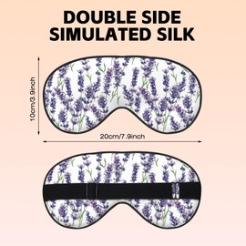 jajoaier Eye Mask,Watercolor Lavender Twigs Bunches Sleep Mask with Adjustable Strap Lightweight Silk Eye Mask Night Blindfold for Women Boys Girls Work Travel Air Rest Nap
