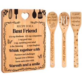 Best Friend Birthday Gifts for Women - Bamboo Cutting Board Set, Friendship Bestie Gifts for Women, Ideal Gifts for Birthday Graduation Wedding Job Move House Christmas Thanksgiving