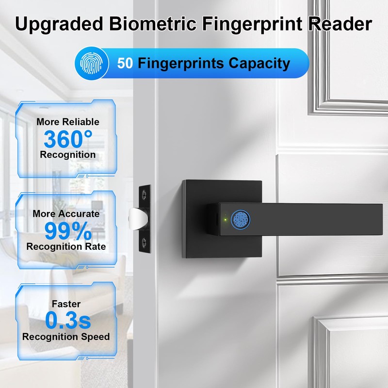 KNOBWELL Smart Fingerprint Door Lock with Biometric Keyless Entry -