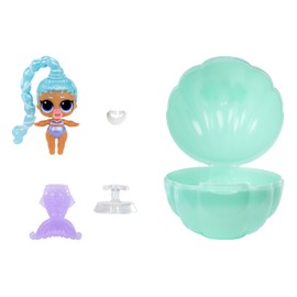 L.O.L. Surprise! Mermaids Makeover Magic Baby Sisters - Coda di sirena che cambia colore con sfera da esposizione a forma di conchiglia, 6 bambole da collezionare - Età 4+