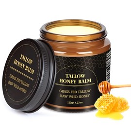 120g Crema de Cebo de Res para la Cara – Bálsamo de Sebo de Res con Miel, Hidratante y Nutritivo para Rostro y Cuerpo – Beef Tallow Natural para Piel 