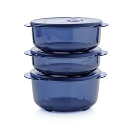 Tupperware Brand Vent ‘N Serve Container Set - 3 Small Round Containers to Prep, Freeze & Reheat Meals + Lids - Dishwasher, Microwave & Freezer Safe - BPA Free