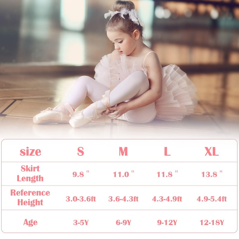 Durio Girls Ballet Skirt Chiffon Wrap Dance Skirt with Adjustable