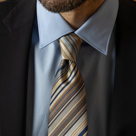 Elizabetta Men's Extra Long Jacquard Italian Silk Tie - Handmade Woven Striped Necktie