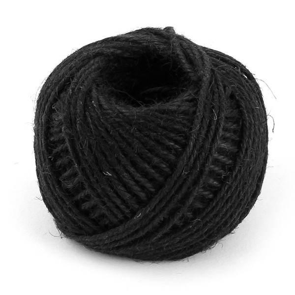 uxcell Twine String Pack Roll Jute String Ribbon Rope Thread Diameter 0.08 inch (2 mm) Length 164.0 ft (50 m), Black