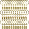 AMZSEVEN 40 Pack Curtain Rings with Clips, Drapery Clips Rings,