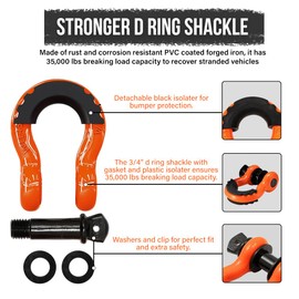 3”x10Ft Super Sturdy Lift Sling Straps 25000 Lbs Breaking Load Capacity Heavy Duty Lifting sling Crane Tree Saver Strap Recovery Straps Tow Strap Pull Hoist 2pcs 3/4 Robust D Ring Shackles+Storage Bag