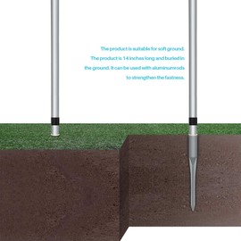 Coarbor Post Pole Ground Spikes Stakes 1-5/16'' Inner Diameter Round Pole Holder Stakes for Soft Ground Backyard Garden Yard