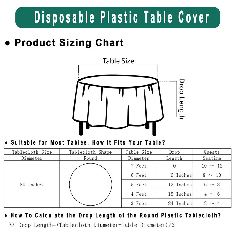 White Plastic Tablecloths 2 Pack Disposable Table Covers 84 Inch
